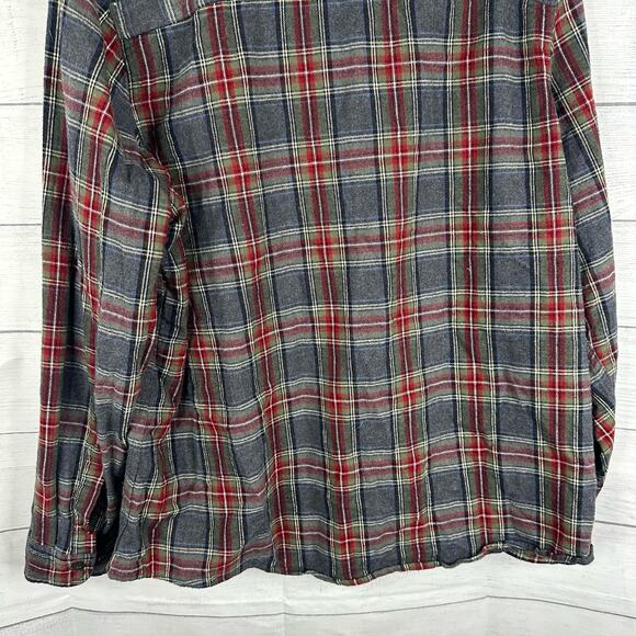 LL Bean Mens size XL Long Sleeve Button Down Flannel Plaid Shirt - Picture 6 of 9